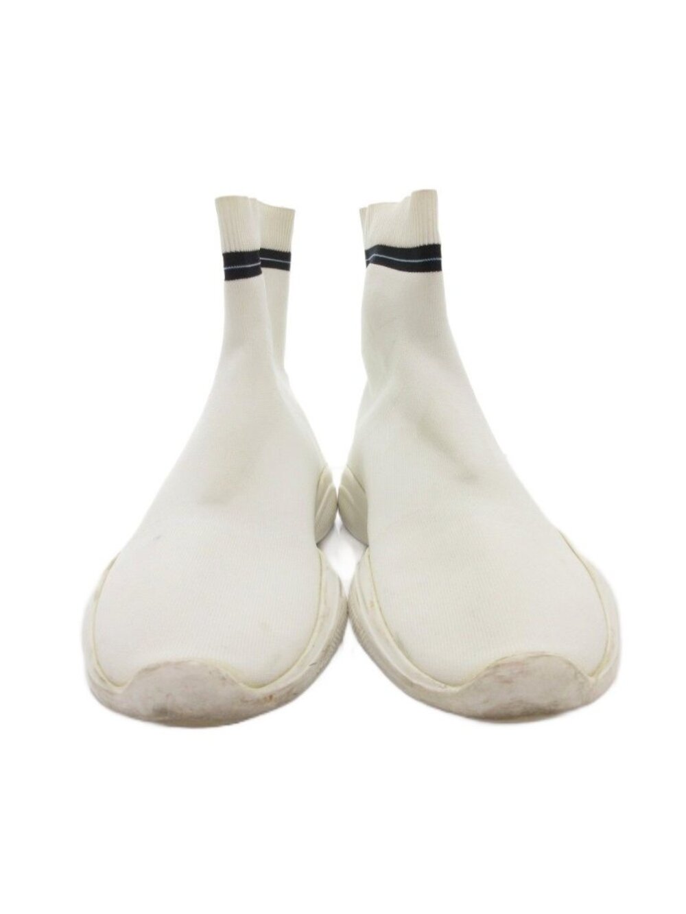 Prada Socks Sneakers Shoes High Cut Logo 36.5 White - Picture 4 of 9
